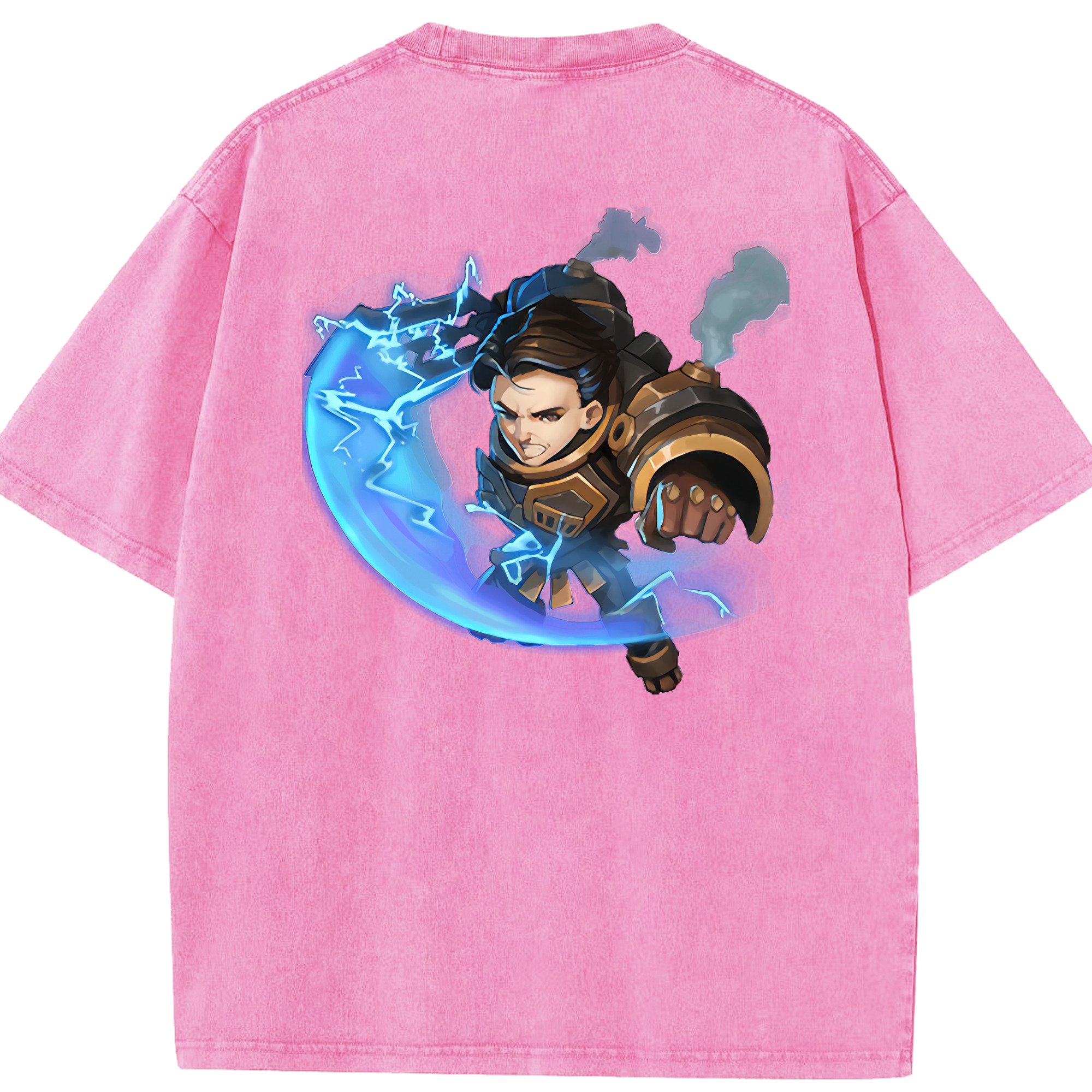 リーグ・オブ・レジェンド League of Legends LOL 綿100% ヴィンテージ風 半袖Tシャツ（背面プリント）